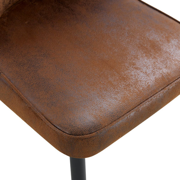 English Elm Brown Velvet Dining Chair Set of Two with Black Metal Legs and Gold Accent Detail W1151P211986