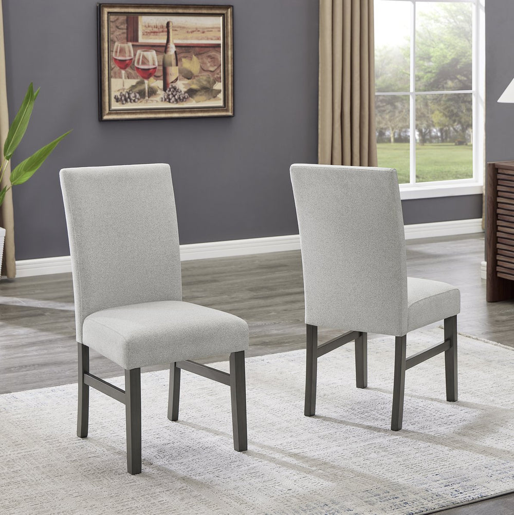 English Elm Luna Parsons Armless Dining Chairs Set of 2 Woven Fabric Upholstered with Wood Legs B2749P413317