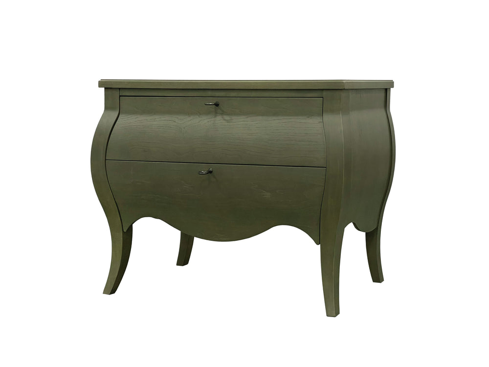 English Elm Bombe Chest of Drawers Hickory Veneer Old World Silhouette for Bedroom or Hallway B2699P439929