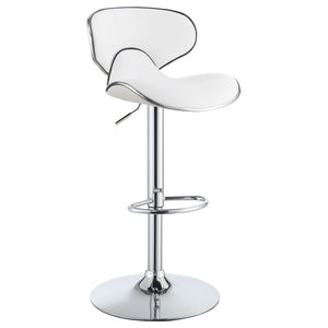 English Elm Edenton White Upholstered Adjustable Bar Stool Set of 2 — Swivel Leatherette Comfort, Metal Base Stable B062P344920