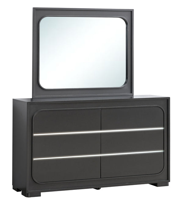 English Elm Milan Modern White Dresser with Integrated Led Lighting and Full Extension Drawers Wenge B078P497941