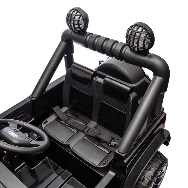 English Elm Licensed Land Rover Defender Ride on Car 24v Dual Motor with Parental Remote Black W1578P339065