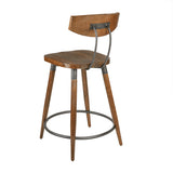 INK+IVY Frazier Mid-Century Counter Stool 24" With Back II104-0378 Brown