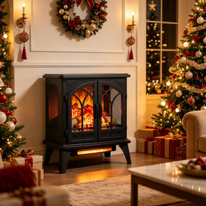 English Elm 24 Inch Infrared Quartz Stove Heater with 3d Flame Effect and Remote Control W1769112700