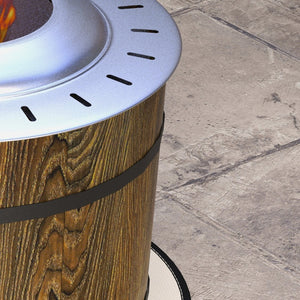English Elm Outsunny Barrel Wood Burning Fire Pit Low Smoke Secondary Combustion Backyard Patio Portable Brown W2225P174288