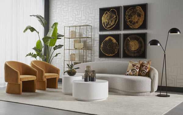 Sunpan Rubin End Table - Stylish Round Concrete Accent Table for Indoor and Covered Outdoor Spaces Terrazzo