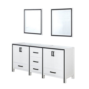English Elm White Double Bath Vanity With Mirrors, 72" W, Elegant Design, Ample Storage & Easy Installation B2731S00583-GIGA