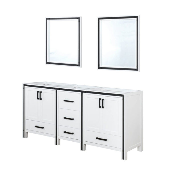 English Elm White Double Bath Vanity With Mirrors, 72" W, Elegant Design, Ample Storage & Easy Installation B2731S00583-GIGA