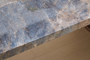 English Elm Faux Marble Dining Table Rectangular 70.8"x35.4" for 6-8, Rose Gold MDF Top, Thick Steel Legs, Modern Durable Design W2213S00020