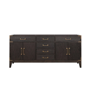 English Elm Brown Oak Double Bath Vanity - Elegant 72" W Design With Ample Storage & Soft-Close Features B2731P259878