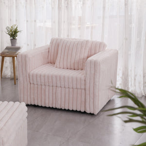 English Elm 44.9" Plush Modular Sofa Single — Removable Zipper Cushions for Easy Washing, Stylish Light Pink Comfort W1767S00014