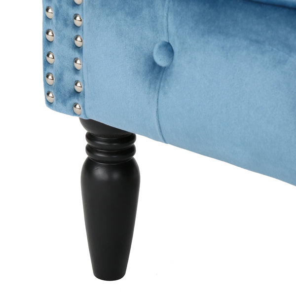 English Elm Christopher Knight Home® - CLUB Velvet Accent Chair with Kiln-Dried Legs — Plush Mid-Century Design, Compact Luxurious Seating Aqua 33.25 L x 29.75 W x 25 H 59259.00NVLTAQU