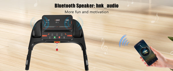 English Elm Treadmills Folding Home Fitness Machine 2.5hp Motor Shock Absorbing Belt Bluetooth Speaker N728P266573A