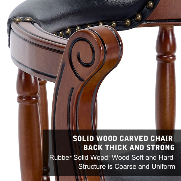 English Elm Seat 26.5" Cow-Top Leather Swivel Bar Stool - Stylish Wooden Counter Chair For Home & Restaurants W2195P268323-GIGA