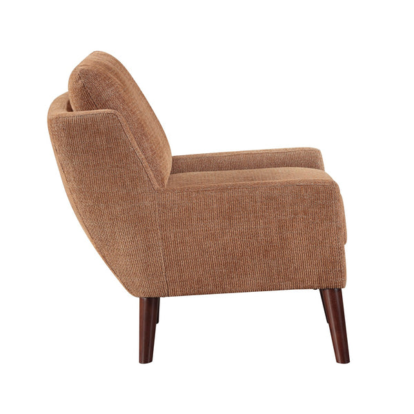 English Elm 1pc Mid-Century Orange Accent Chair with Chenille Upholstery, Reversible Cushions & Solid Wood Legs B011P315598