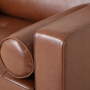 English Elm Club Chair Button Tufted Waffle Stitch Upholstery Birch Legs Mid Century Accent N776P389472C