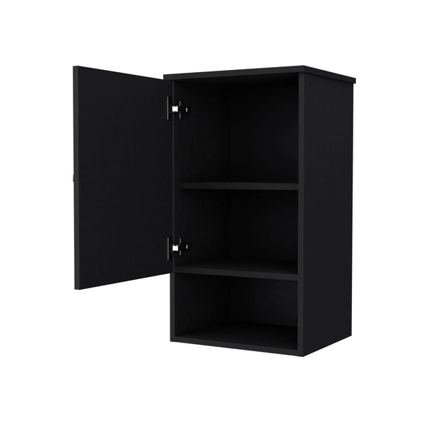 English Elm Wenge Recessed Medicine Cabinet with One Door, Two Shelves + Open Shelf, Modern Wenge Finish 28.6"x16.2" B062P252170