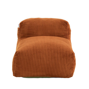 English Elm Big Corduroy Lounger Bean Bag with Ottoman Memory Foam Fill for Living Room Orange W395P435350