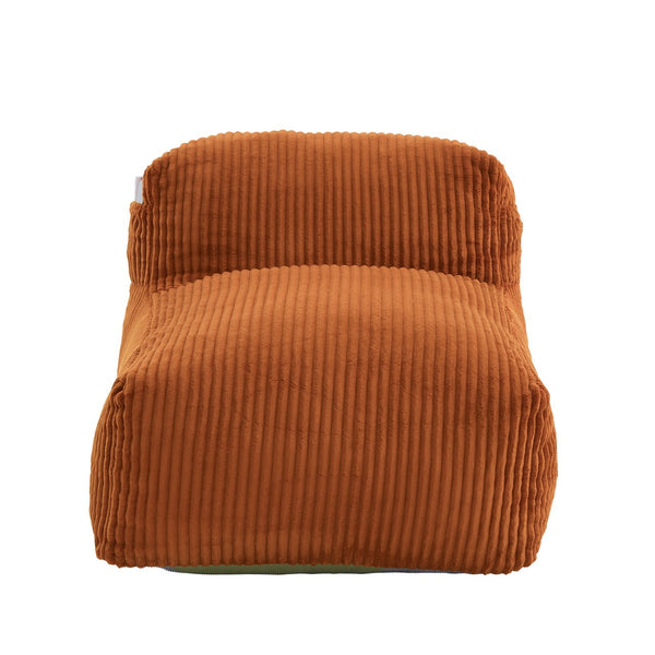 English Elm Big Corduroy Lounger Bean Bag with Ottoman Memory Foam Fill for Living Room Orange W395P435350