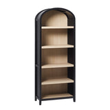 Chantelle Modern Arched Bookcase with Open Shelves Black WECHA41OS1BL0 Walker Edison