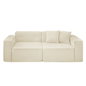 English Elm Full foam compression sofa Plush Teddy Velvet 2-3 Seat Mid-Century Loveseat with 72hr Rebound, Compact Dimensions W1183S00016