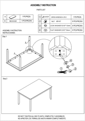 English Elm 7-Pc Dinette Set Black Finish Rectangular Table with Upholstered Light Grey Chairs, Triple Crossback Design Brown 64 L x 34 W x 18 H B011P184937