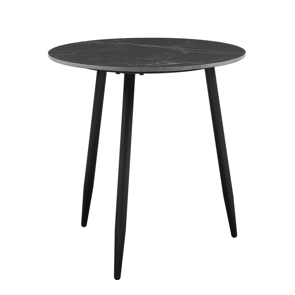 English Elm Modern Nesting Cocktail Tables 3-Piece Occasional Set with Sintered Stone Tops and Metal Legs, Compact Stylish Design Black 35 L x 35 W x 5.5 H B011P232142