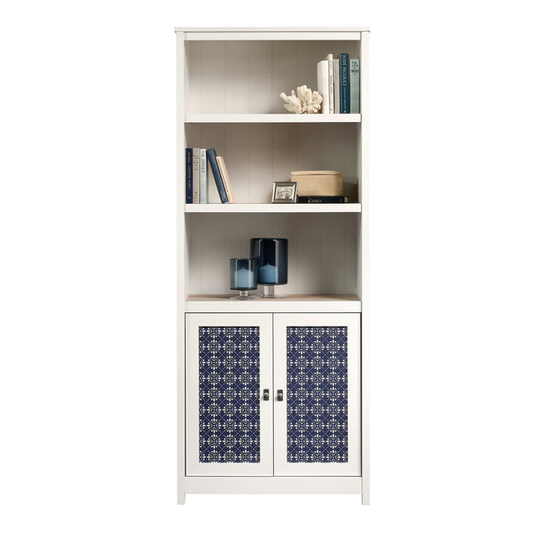 English Elm Library Cabinet With Doors – White Finish, Adjustable Shelving, Stylish Storage For Any Room B356P402687