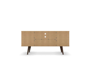 English Elm Liberty 53" Modern White Tv Stand With Mid-Century Design, Storage Cubes, And Cable Management B365P398347