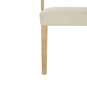 English Elm Hand-woven Rattan Back Dining Chairs Rubberwood Frame Upholstered Armchair Set of 2 Beige+Natural N768P381887N