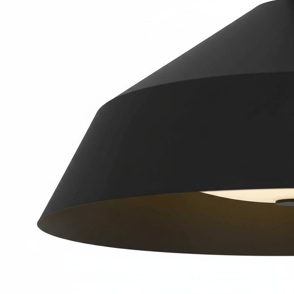 English Elm 22 Inch Matte Black Dimmable Led Pendant Etched Glass Diffuser for Dining Rooms B370P399325