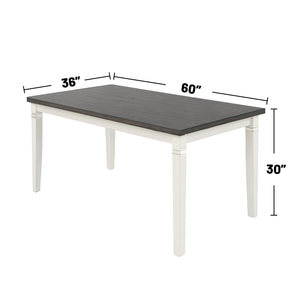 English Elm Carrol 6-Piece Wood Dining Set with Upholstered Chairs & Bench, Two-Tone White/Grey Rustic Chic B016S00010