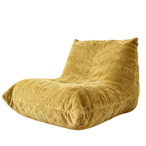 English Elm Ftmmc-huangse Chenille Bean Bag Chair Ergonomic Full Body Support Lounge Seat Yellow W3737P423385