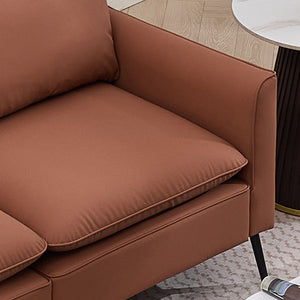 English Elm Ts Cat Paw Faux Leather Accent Chair Nordic Retro Single Seat for Bedroom Lounge Brown W2311P457724