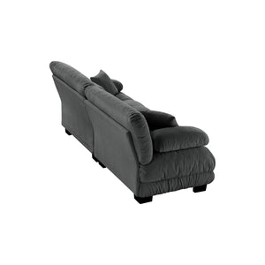 English Elm Cloud Chenille 2-Seater Sofa For Living Room - Plush Comfort With 2 Lumbar & 2 Throw Pillows W714S01016