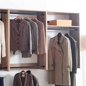 English Elm Devi Modular Wall Mounted Oak Closet Organizer with Five Configurable Storage Units B040S00115