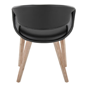 English Elm Upholstered Faux Leather Dining Chairs with Bentwood Legs Modern Set of 2 B202S02088