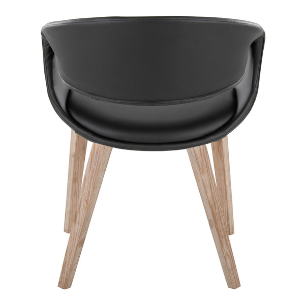 English Elm Upholstered Faux Leather Dining Chairs with Bentwood Legs Modern Set of 2 B202S02088