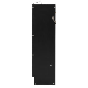 English Elm Twin-size Murphy Wall Bed with Led Lighting Usb Outlet and Decorative Printed Panel Black LP000355AAB