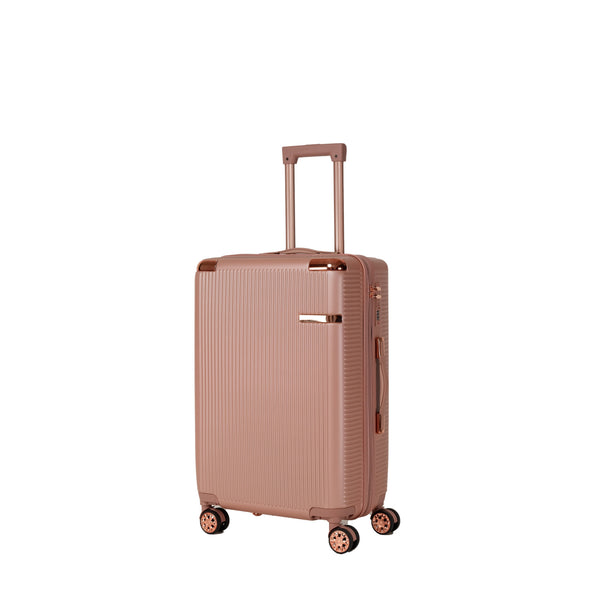 English Elm 4-piece Abs Hard Shell Luggage Set with Spinner Wheels Built-in Lock Lightweight Travel Rose Gold T3292P291258