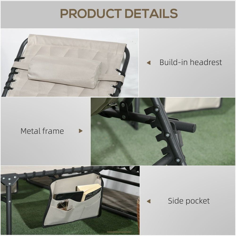 English Elm Outsunny Folding Chaise Lounge Set - 5-Level Recline, Cushioned Comfort, Portable Outdoor Chairs! W2225P200625-GIGA