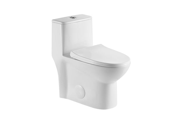 English Elm 1.1/1.6 Gpf One-piece Elongated Ceramic Toilet Skirted Base Comfort Height Soft Close B2724P248740