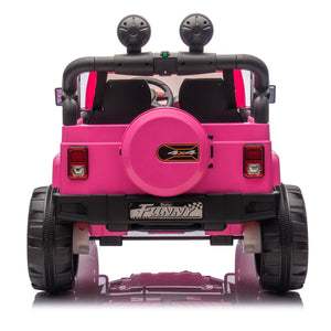 English Elm 24v Kids Electric Ride on Car with Parental Remote Rear Suspension and Bluetooth Audio Pink W1578P228744