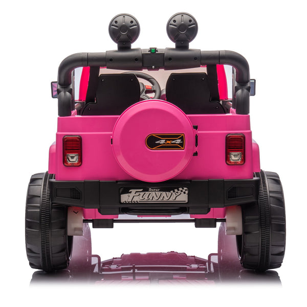 English Elm 24v Kids Electric Ride on Car with Parental Remote Rear Suspension and Bluetooth Audio Pink W1578P228744