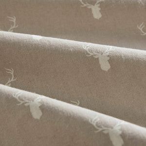 English Elm 4 Pieces Twin 100% Cotton Flannel Sheet Set With Stag Head Print - Cozy, Warm & Stylish Bedding B035P381351