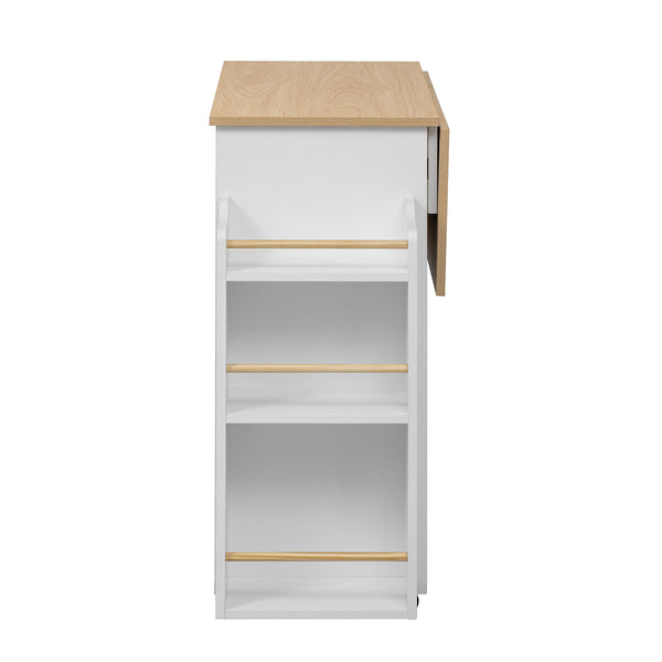 English Elm 2 IN 1 Modern Dog Crate Kitchen Island with Storage, Rolling Lockable Casters, Sliding Doors & Drawer N843P256452R