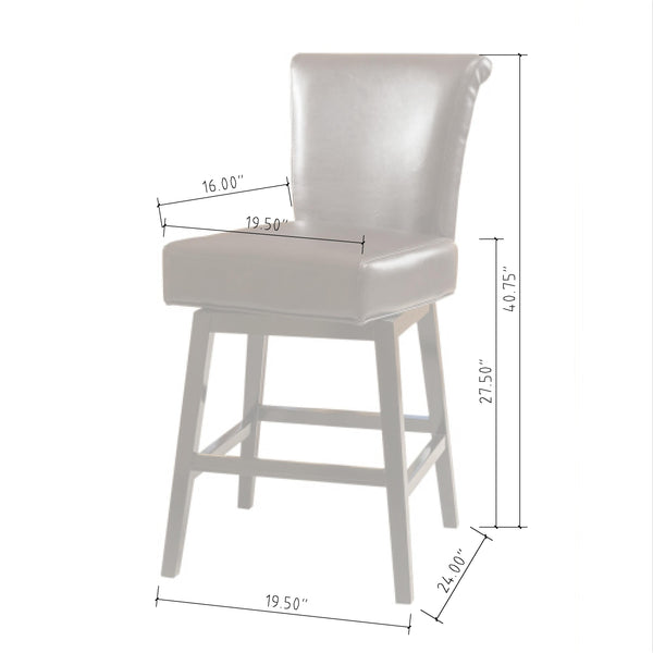 English Elm Christopher Knight Home® - 28-inch Modern PU Leather Swivel Counter Stool with Round Seat, Dark Brown, 41"H, Easy Wipe Clean Finish 57178.00PU