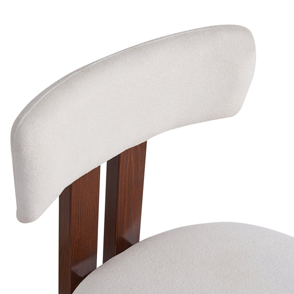English Elm Christopher Knight Home® - 26.5'' Stylish Round Stools with Low Back - Comfortable Upholstered Seats, Walnut Base, Metal Frame White+Walnut N780P236628W