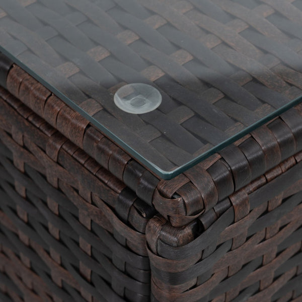 English Elm Patio 5-Piece Pe Wicker Furniture Set With Tempered Glass Table - Durable, Stylish, And Weather-Resistant! W1703S00023-GIGA