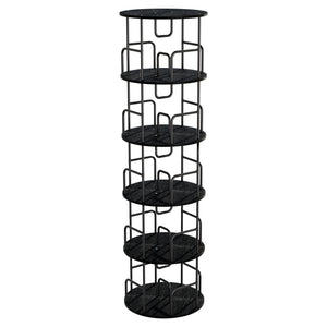 English Elm Rotating 5 Tier Spinning Bookcase Tower Slim 360 Degree Turntable Metal Frame Organizer Black W3166P367342